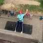 Abseiling in East Sussex - Hands in the Air